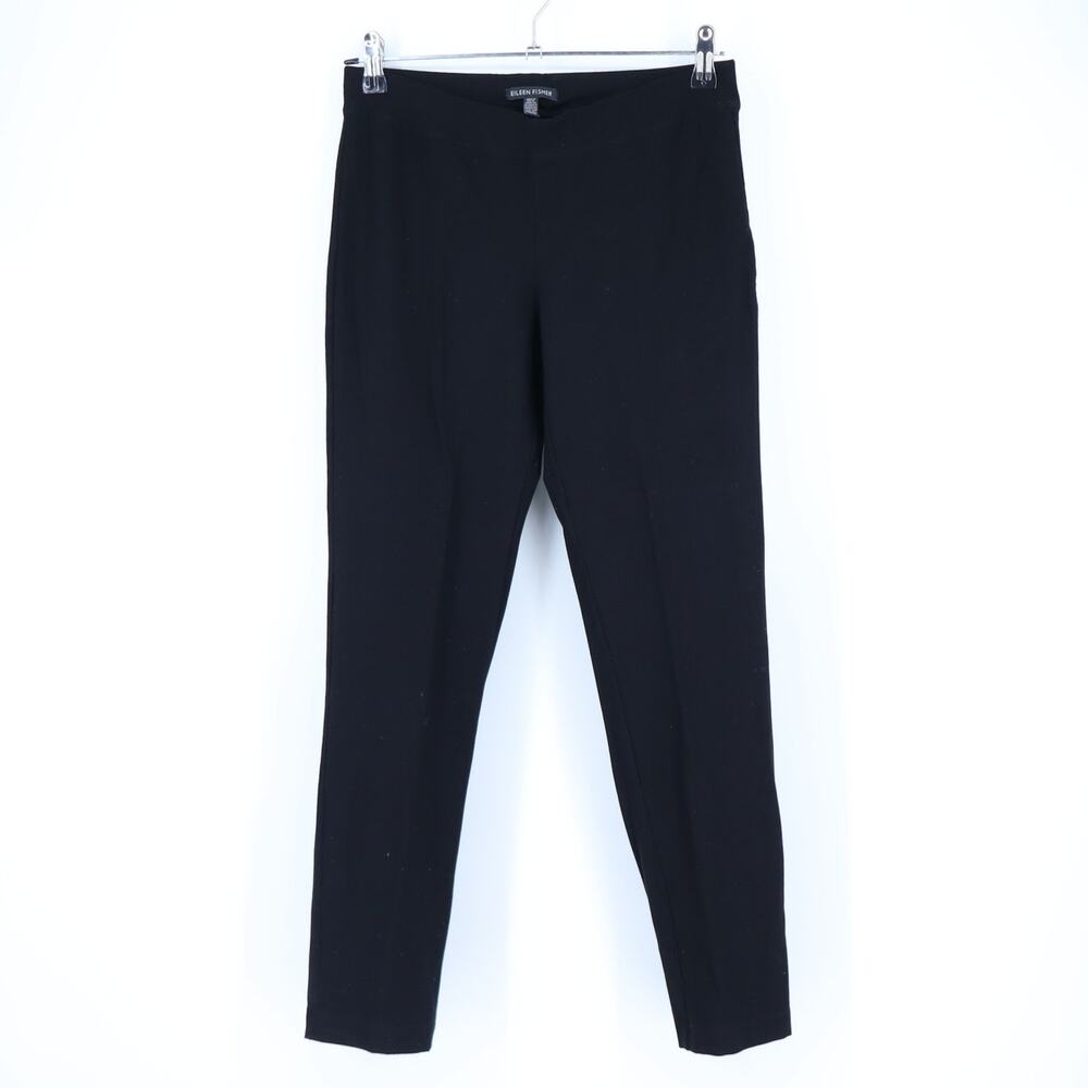 Eileen Fisher Stretch Crepe Pants Black Pull On Knit Lightweight Women's XS